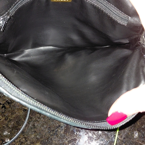 Vtg Bally Checkered Patent & Matte Black Leather Crossbody VGVC! - Picture 9 of 13